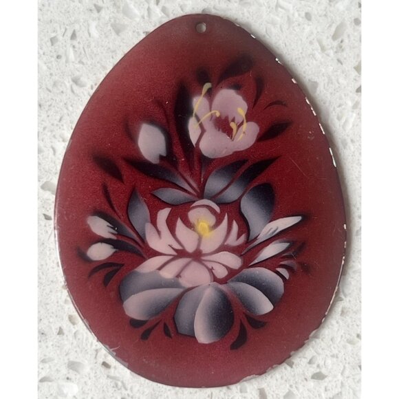 Set Of 3 Hand-Painted Mother Of Pearl Pendants Floral & Duck Designs Decorative - Picture 7 of 16